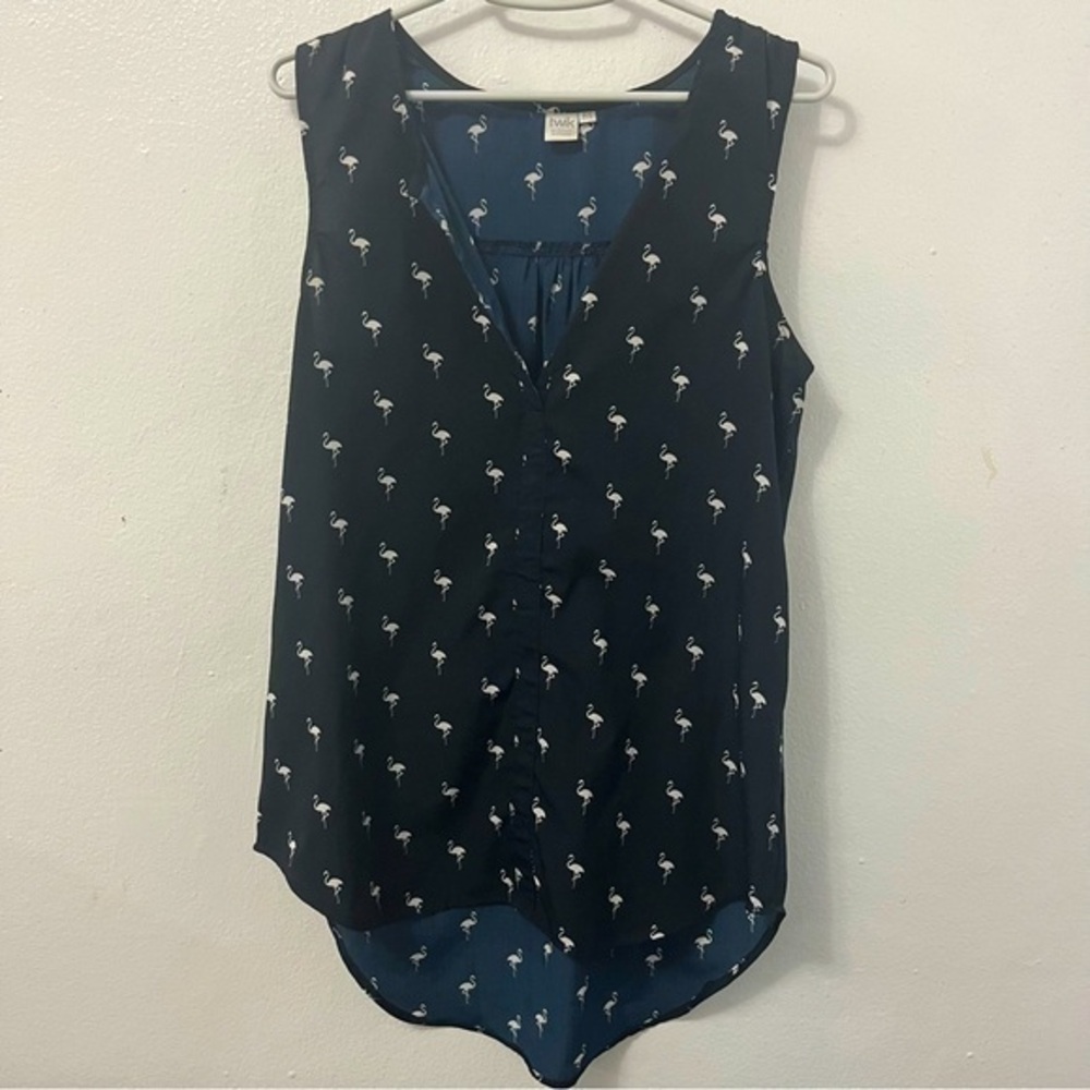 Twik Flamingo Pattern Sleeveless Top Blouse